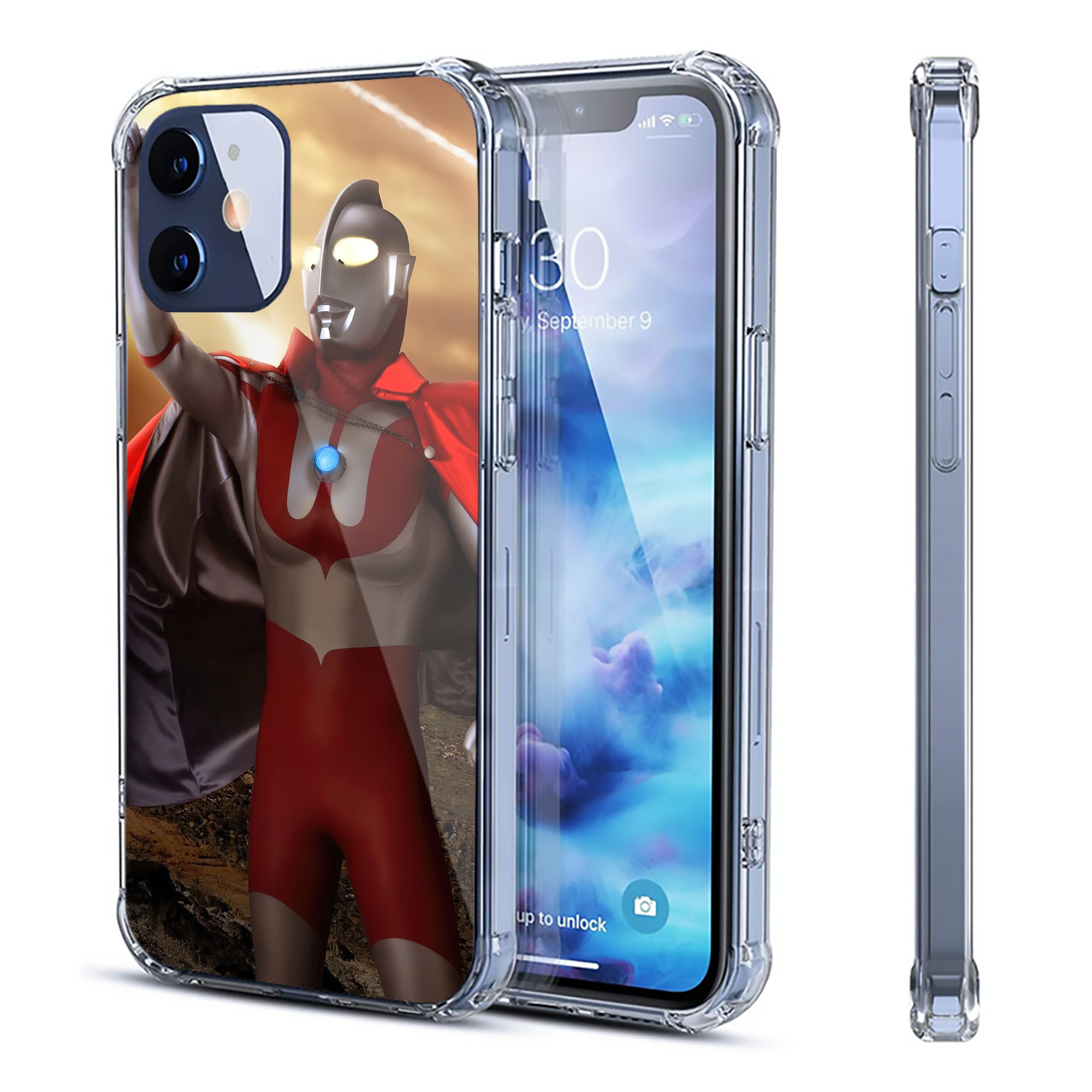 （画像用） ウルトラマン Ultraman 【iPhone 12シリーズ対応】透明スマホケース（クリアソフトケース）